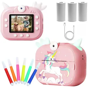 Nouvel arrivage X3D Kids Toy Appareil photo à impression instantanée Papier photo thermique Mini appareil photo numérique pour enfants avec lumière scintillante