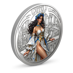 Vier Seizoenen Godin Uitdaging Souvenir Munt 1oz Koperen Ronde Muntjes Kleurrijk Verzilverd - Product Image 5