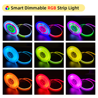 COBSL-1 Tiras de Luces LED Inteligentes RGB Flexibles, Cortables, Autoadhesivas, con Control por Aplicación Personalizada, Atenuables