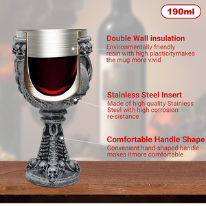 Nueva taza <span class=keywords><strong>de</strong></span> whisky BugBat Death Skeleton 3D Relief Demon Bat Skull Cup Copa <span class=keywords><strong>de</strong></span> <span class=keywords><strong>vino</strong></span> creativa <span class=keywords><strong>de</strong></span> acero inoxidable para fiesta - Product Image 5