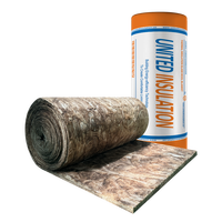 Rollo de Aislamiento de Fibra de Vidrio No Inflamable ASTM E84 R13 de 3.5 Pulgadas, Lana de Vidrio Ecológica Marrón Libre de Formaldehído para Estructuras Metálicas