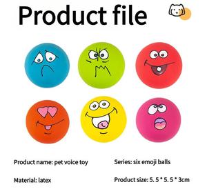 Hot Bán Cao Su Con Chó Đồ Chơi Hài Hước Biểu Biểu Biểu Biểu Mặt Thiết Kế Mới Pet Dog Chew Đồ Chơi Dễ Thương Đầy Màu Sắc Bán Buôn Dog Squeaky Đồ Chơi - Product Image 6