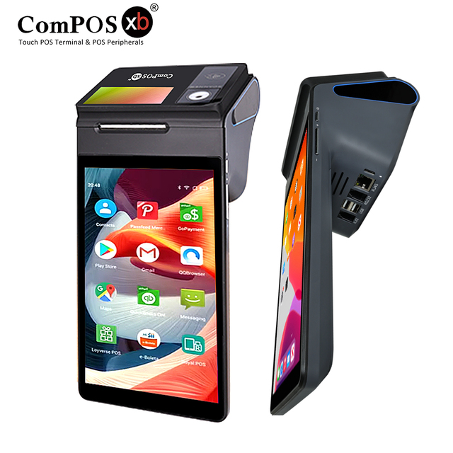 Mobile Handheld 8-Inch Touch Screen Android POS Terminal with Printer Bluetooth & USB Connectivity
