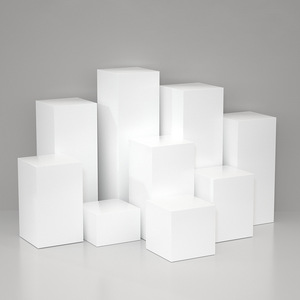 Bảo vệ môi trường trắng vuông hiển thị cao thấp tủ, kệ, sơn Triển Lãm Đứng, Acrylic, kim loại - Product Image 5