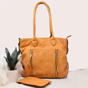 Wholesale Soft Vegan Leather Tote Bag Handbag For Women PU Leather Handbag For Traveling