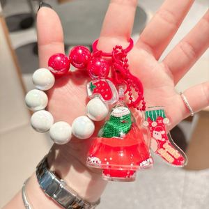 Llavero Colgante Creativo de Árbol de Navidad Líquido con Cadena de Cuentas para Colgar en Bolsos, Regalo - Product Image 3
