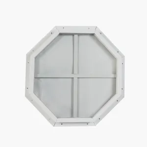 Octagon Gable Window Tempered Glass Brown Or White Available in Flush Mount or J-lap J Channel