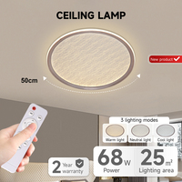 Plafonnier LED moderne intelligent à télécommande, design intérieur, prix compétitif, pour salon et chambre, en acrylique, 68W