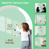 Autocollant mural de tableau magnétique vert clair brillant auto-adhésif pour chambres d'enfants, écriture, tableau noir