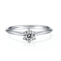Bague de femme en or, anneau respirant de haute qualité, en argent Sterling momanite véritable 0.5/1/1.5/2/3/4/5 carats, bijoux cadeau