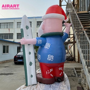 Decoración publicitaria Papá Noel inflable azul con monopatín - Product Image 5
