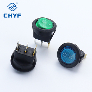 Mini 20mm 3 Pin thuyền Thông tư chuyển đổi ON/OFF Vòng Rocker LED chiếu sáng mini đen đỏ xanh 10A 250V/6A 125V mô hình Số kcd1 - Product Image 4