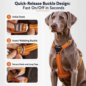 Arnés reflectante sin tirones para perros grandes, chaleco ajustable de alta resistencia para mascotas con asa acolchada, conjunto de correa de nailon para paseo y entrenamiento al aire libre - Product Image 3