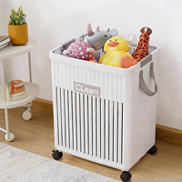 Panier à linge pliable en plastique PP léger avec roulettes, écologique, durable, pour l'organisation de la maison