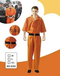 Costume da Prigioniero <span class=keywords><strong>Robin</strong></span> Hood per Adulti, Arancione, per Halloween e Pasqua, in Poliestere Ecologico, per Spettacoli e Feste - Product Image 2
