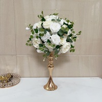 Arrangement floral de roses artificielles en soie blanches, grandes boules de fleurs pour centres de table de mariage, RHD 50cm 60cm 70cm 80cm