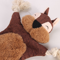 Jouets pour chiens en peluche à saveur de poulet, écologiques, imperméables, en gros d'usine, mignons, en stock, modèle LC 0001, écureuil, renard