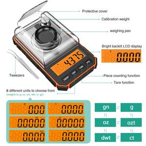 실험실 분석 저울 50gx0.001g 고정밀 실험실 저울 정확한 전자 다이아몬드 저울 방풍막 포함 - Product Image 4