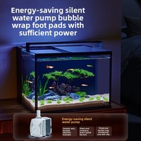 Aquarium de bureau rectangulaire de luxe en verre ultra-transparent avec filtre arrière intégré et auto-circulant pour poissons rouges et tortues