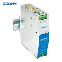 ZGQNYI Seri NDR-75 75W 12V 24V 48V Open Frame DIN Rail SMPS AC ke DC Switching Power Supply Efisiensi Tinggi