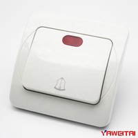 Interruptor de timbre con luz, pulsador de botón estándar europeo 10a 220-250v, Dingdong, 1 banda