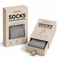 Boîte à chaussettes personnalisée avec logo, imperméable, avec doublure en éponge et design en relief, emballage haut de gamme à tiroir coulissant pour chaussettes et vêtements