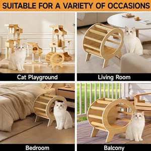 Maison pour <span class=keywords><strong>chat</strong></span> <span class=keywords><strong>en</strong></span> bois <span class=keywords><strong>de</strong></span> pin - Abri pour chats, <span class=keywords><strong>cabane</strong></span> pour animaux <span class=keywords><strong>de</strong></span> compagnie <span class=keywords><strong>en</strong></span> bois massif <span class=keywords><strong>en</strong></span> <span class=keywords><strong>forme</strong></span> <span class=keywords><strong>de</strong></span> télévision surélevée pour chats, poulets, cochons d'Inde. Résistant aux intempéries. - Product Image 4