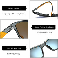 Nouvelles lunettes de soleil polarisées UV400 unisexes, style sport XY428, carrées, colorées, tendance, pour le cyclisme et la conduite