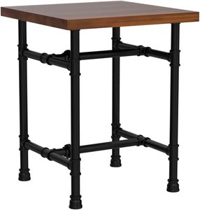 Mesa de Centro Industrial Rústica de Hierro de 24 Pulgadas VANDNALI con Tapa de Madera y Patas de <span class=keywords><strong>Metal</strong></span> para Sala de Estar, Comedor o Entrada - Product Image 5