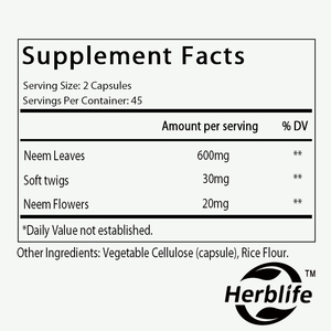 OEM/ODM Hot Selling Neem Leaf Capsules, <b>Herbal</b> <b>Supplement</b> - Supports Skin, Immune Health, Vegan, Gluten-Free - Product Image 2