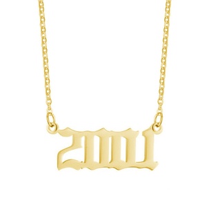 Gioielli alla Moda, Collana con Ciondolo a Forma di Numeri, Placcata in Oro 18K, in Acciaio Inossidabile, per Donne - Product Image 2