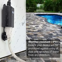 Prise de télécommande étanche WiFi robuste pour l'extérieur avec compatibilité avec assistant vocal Aucun concentrateur requis