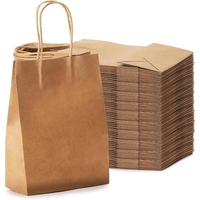 Sac à emporter en papier écologique marron personnalisé avec poignée torsadée pour l'emballage de plats à emporter, idéal pour les cafés, les festivals et les artisanat