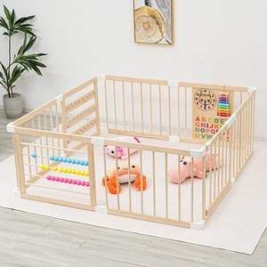 3 in 1 çok fonksiyonlu ahşap emniyet bebek çit ev oturma odası mobilya katı ahşap çocuk oyun parkı - Product Image 1