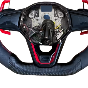 Volant en cuir et fibre de carbone personnalisé pour Volkswagen Polo Scirocco Golf 6 Golf 7 MK7 MK7.5 MK8 Bora Santana <span class=keywords><strong>Caddy</strong></span> - Product Image 6