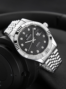 Orologio da Uomo Elegante Stile Antico con Calendario, Quadrante in Vetro Diamantato, Cinturino da 20mm, <span class=keywords><strong>Design</strong></span> Sottile - Product Image 1