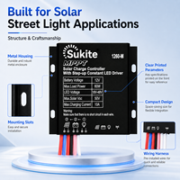 Contrôleur de charge solaire Sukite AUTO MPPT Boost1260 12V 30W 8A pour éclairage public à énergie solaire avec capteur pour projet d'éclairage de rue