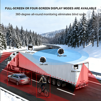 Système de caméra pour camion 10,1 pouces, DVR 4 canaux avec détection d'angle mort IA BSD, enregistrement et moniteur tactile pour camion, bus, camping-car, semi-remorque