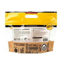 Sac de présentation pour poulet rôti de 1-3 kg, personnalisé en usine OEM, avec poignée découpée et fenêtre anti-buée, qualité alimentaire, résistant à l'huile et à la chaleur, pour rôtisserie