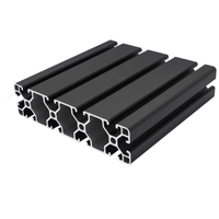 Profils en aluminium extrudé anodisé noir 4040 4080 40120 40160, extrusion de rail de guidage en aluminium personnalisé