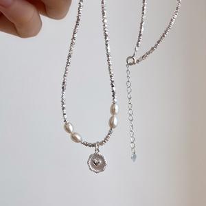 Collier pendentif en argent pur S925 Taozhiyao, or rose, petite fleur de pêcher, collier de clavicule, accessoire de mode rose doux - Product Image 2