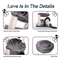 Grand chat en peluche noir en bois massif de luxe moderne personnalisé d'usine griffoir d'escalade condo pour chats avec grattoirs et lit