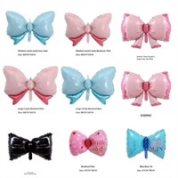 Ballon en aluminium durable en forme de nœud papillon, couleur noire, marque QAKGL, pour la décoration de mariage, de la Saint-Valentin et de fêtes.