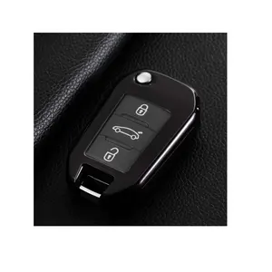 Chaoju manufacture soft TPU Car Key FOB Cover case Protection Key accessories For Peugeot car 3 buttons foldable key accessory