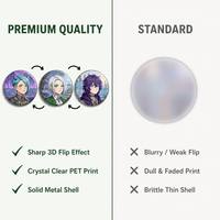 Nuevo Producto 2026: Pines de Personajes de Anime Japonés, Insignias 3D Lenticulares con Efecto de Movimiento y Reversible, Botones de Pimperón de Hojalata