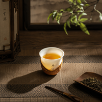 Mug à café en céramique enveloppé de bambou de qualité supérieure, réutilisable, écologique, cadeau de luxe pour les hôtels, les spas et les cadeaux promotionnels