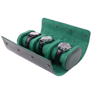 <span class=keywords><strong>Estuche</strong></span> de Lujo Protector de Cuero PU con 3 Ranuras para <span class=keywords><strong>Relojes</strong></span>, Rollo Organizador de Viaje para <span class=keywords><strong>Relojes</strong></span> de Pulsera para Hombre y Mujer - Product Image 1