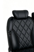 Canapé arrière 3 places en cuir perforé beige avec repose-pieds extensible 180 °   Sièges modifiés pour conversion de fourgonnette MPV en camping-car à lit plat