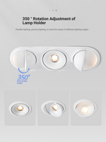 Spot LED COB pour plafond, dimmable, 3000K CCT, 10W20W, en aluminium, adapté aux hôtels, bureaux et salles d'exposition à domicile