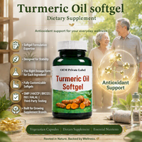 Gélules d'huile de curcuma Fournisseur OEM Extrait naturel de curcuma Formule végétalienne à marque privée